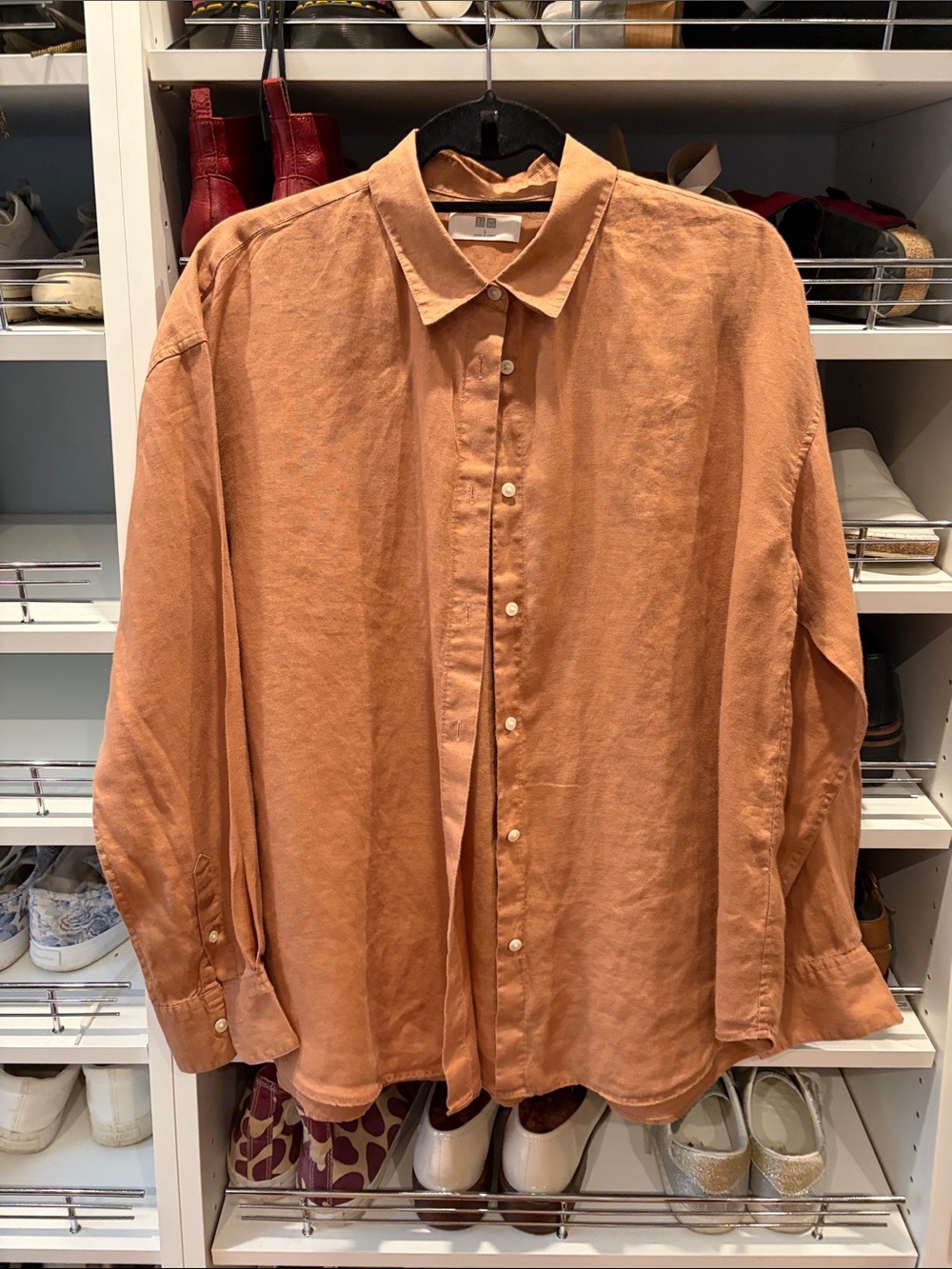 Uniqlo Women's Button-Up Blouse - Burnt Orange